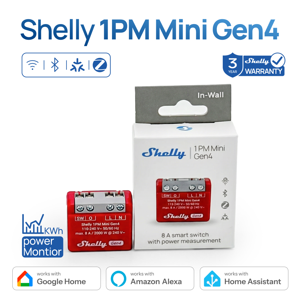 Shelly Relay Module - Shelly 1PM Mini Gen4 Zigbee Smart