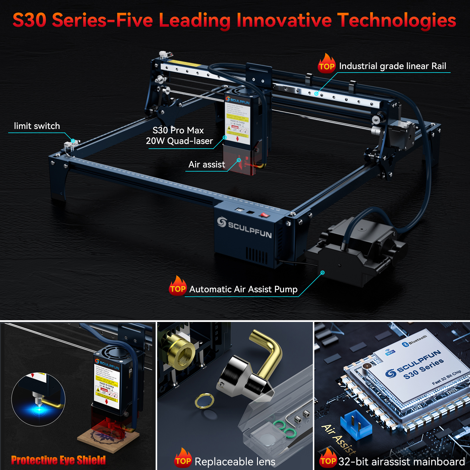 SCULPFUN S30 pro max S30 PRO S - Diy Automation incelemesi ve fiyatı