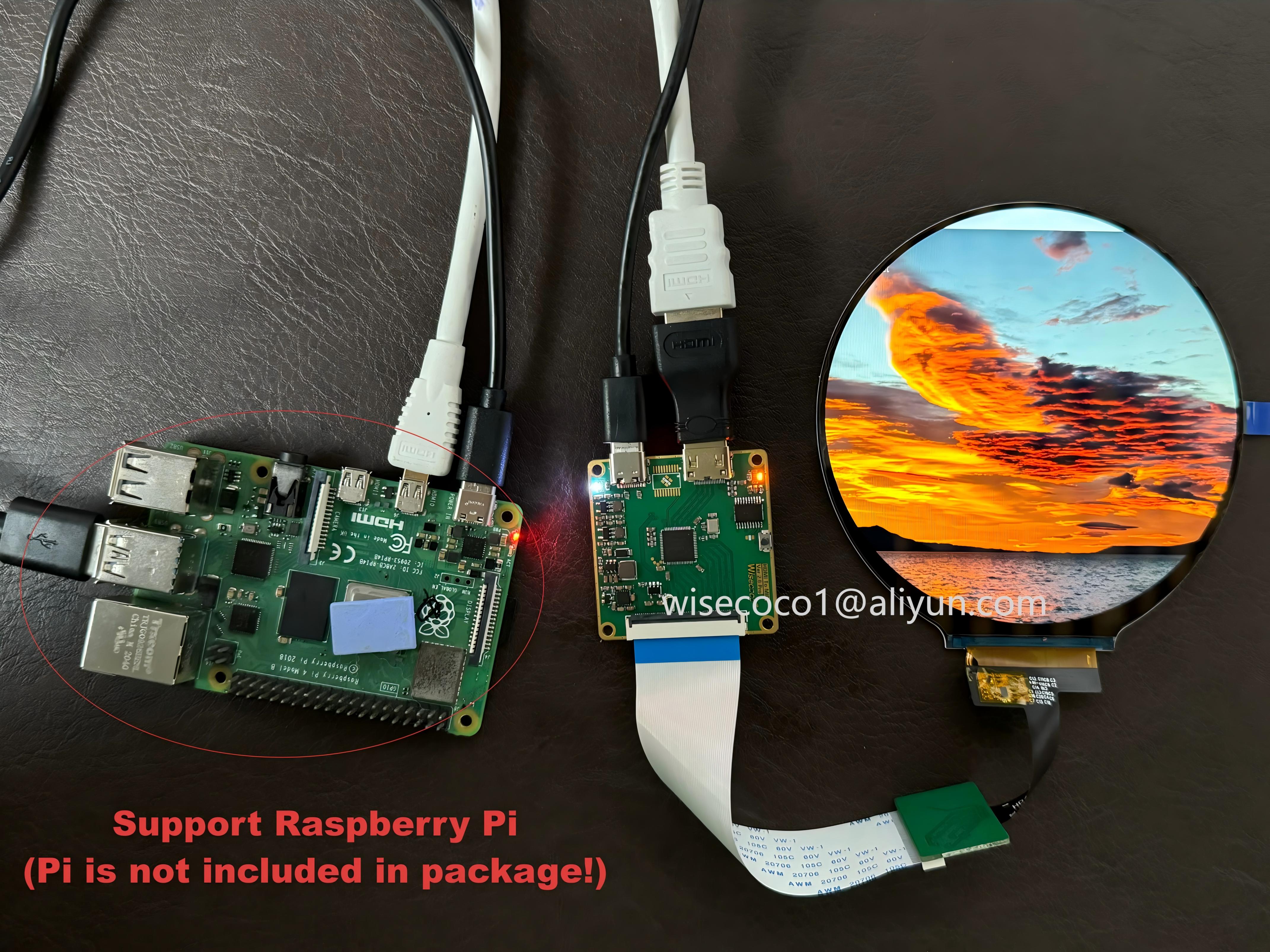 Wisecoco 4 Inch Round LCD Disp - Home Automation Raspberry Pi incelemesi ve fiyatı