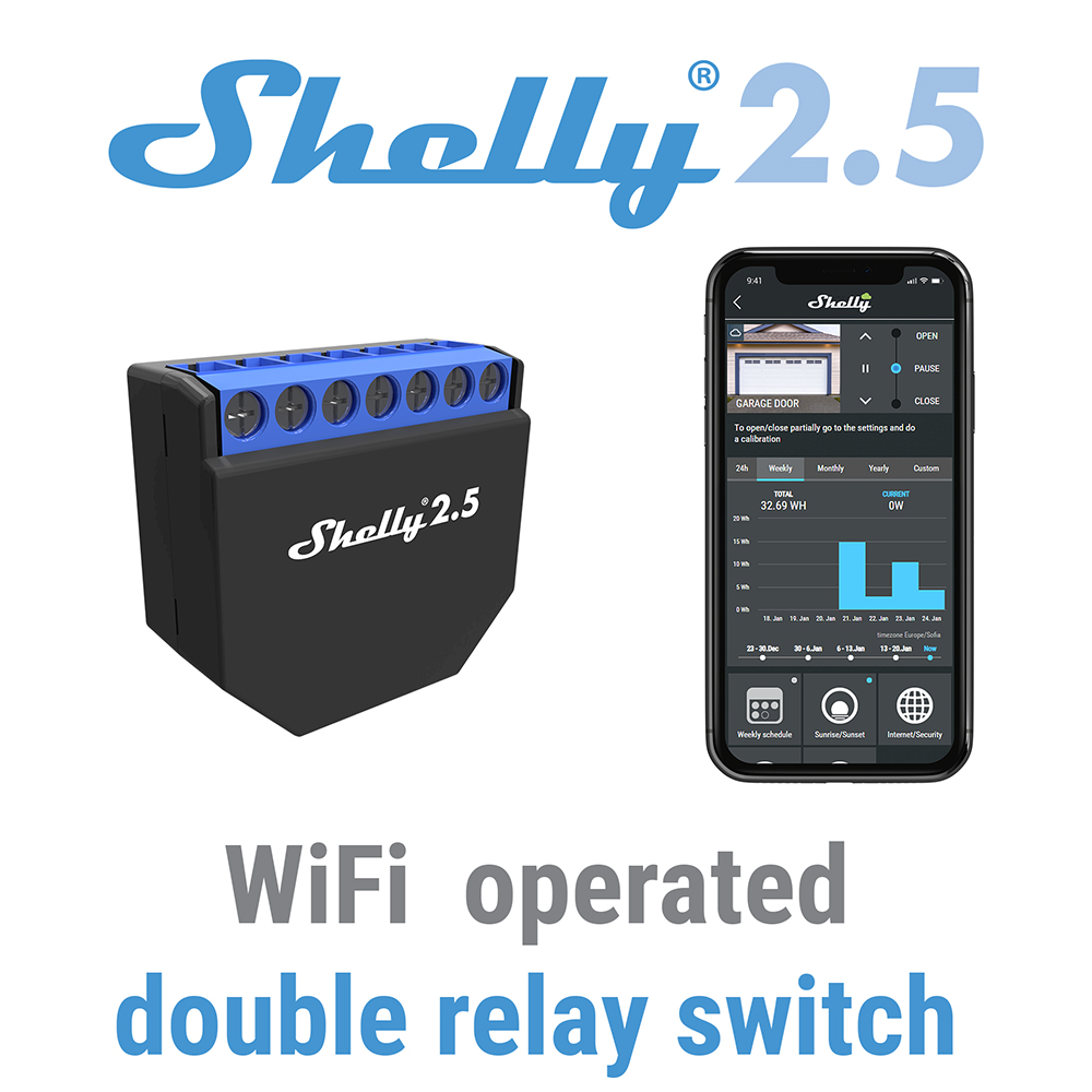 Shelly 2.5 Smart Home Double R - Shelly Relay Module incelemesi ve fiyatı