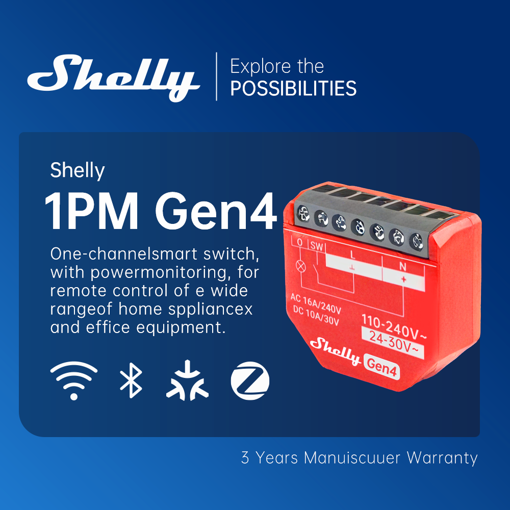 Shelly 1PM Gen4 Zigbee Disposi - Shelly Relay Module incelemesi ve fiyatı