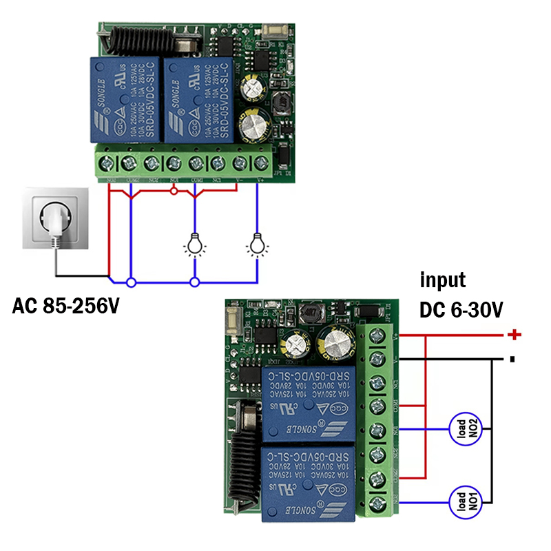 DC 12V 24V AC 220V RF433 2CH M - 433Mhz Receiver Module incelemesi ve fiyatı