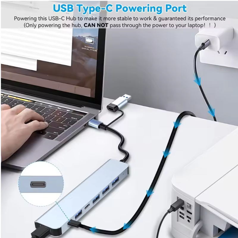 USB C Hub USB Splitter 8 in 1  - Home Assistant Sd incelemesi ve fiyatı