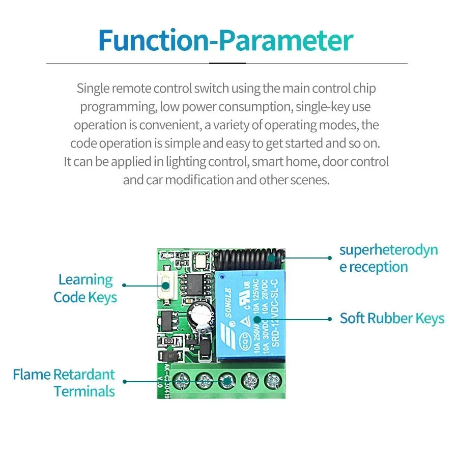 DC 12V Remote Control Smart Sw - 433Mhz Receiver Module incelemesi ve fiyatı