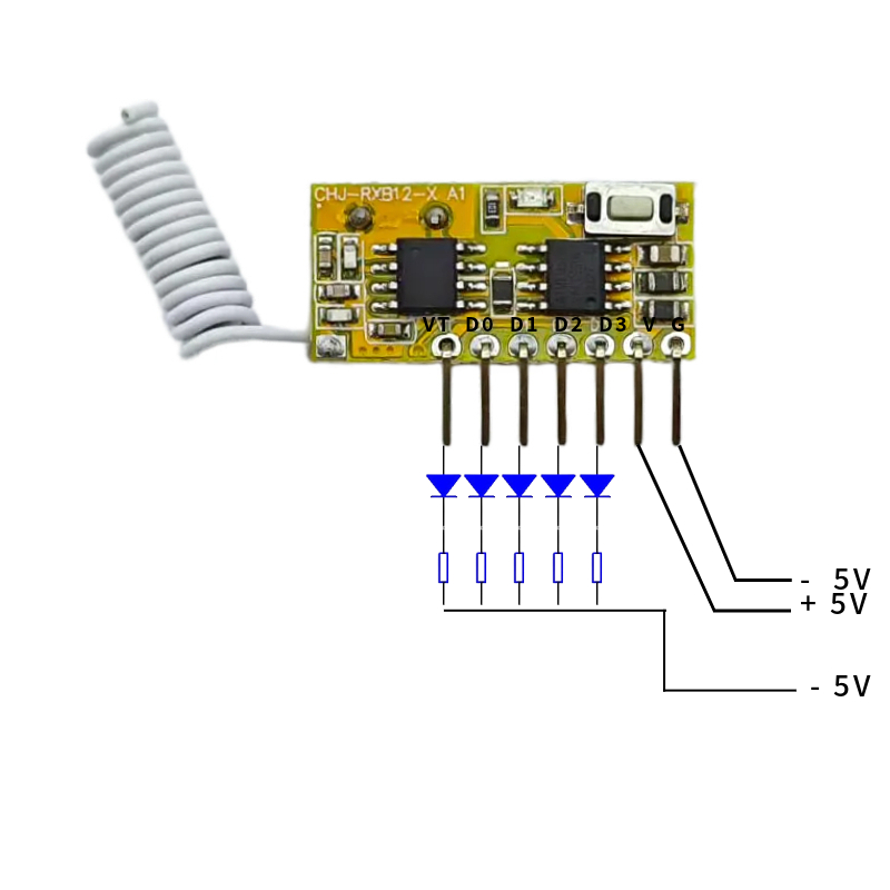 5V DC 4channel RF Receiver Tra - 433Mhz Receiver Module incelemesi ve fiyatı