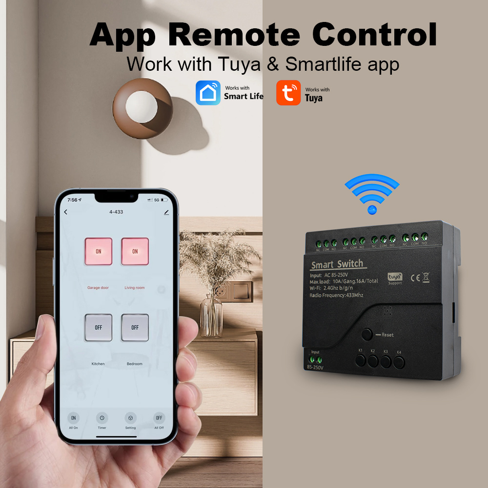Tuya 4CH WiFi Smart Switch Rel - Home Automation System Diy incelemesi ve fiyatı