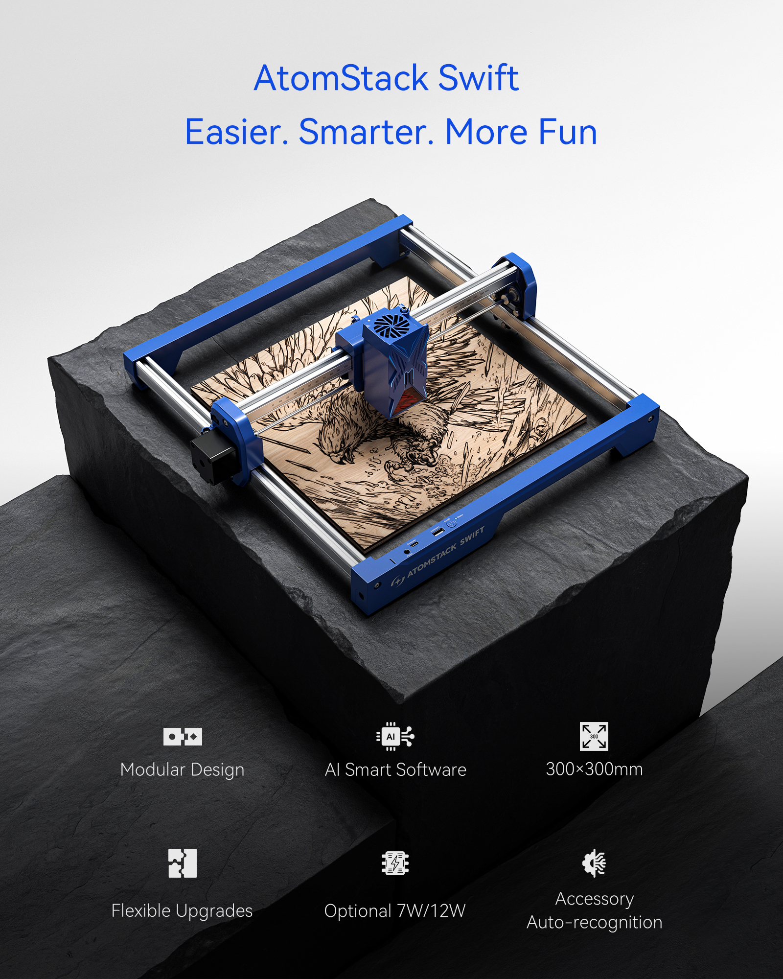 ATOMSTACK Swift 7W Portable La - Diy Automation incelemesi ve fiyatı